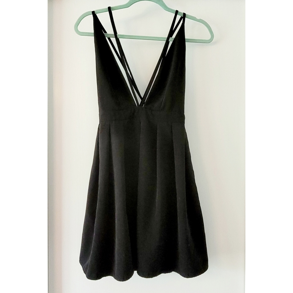 Strappy mini black dress